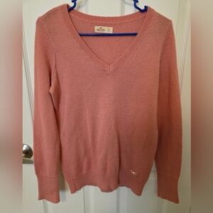 Hollister Small Women's Pink V-Neck Sweater